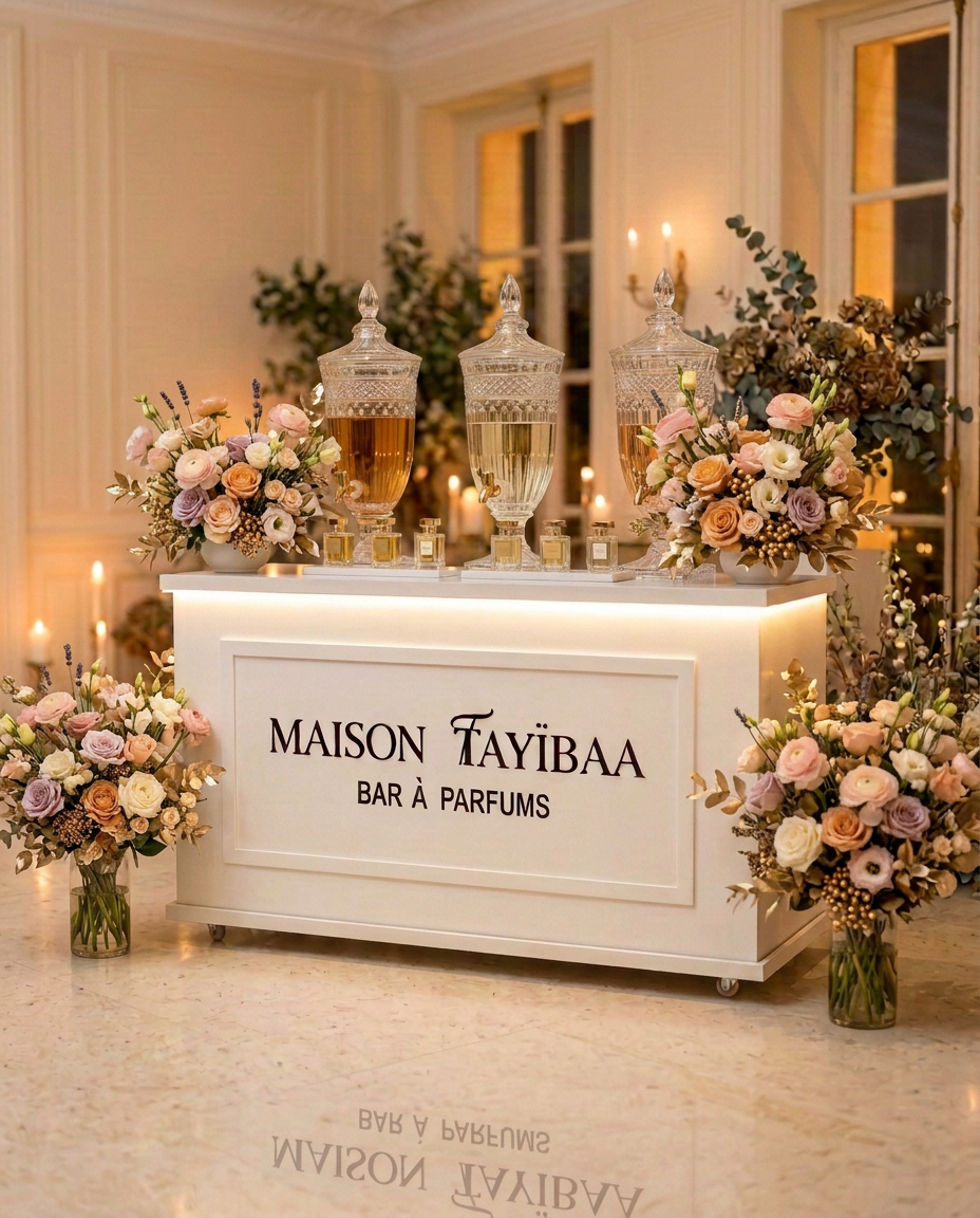 Le bar à parfum Maison Tayïbaa installé en réception