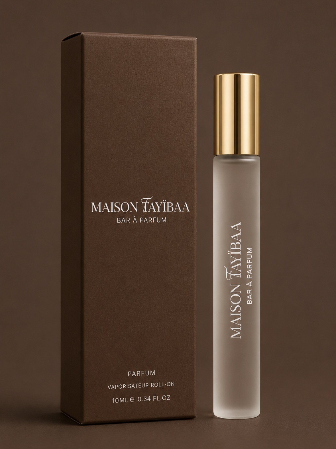 Roll-on Maison Tayïbaa et son écrin brun