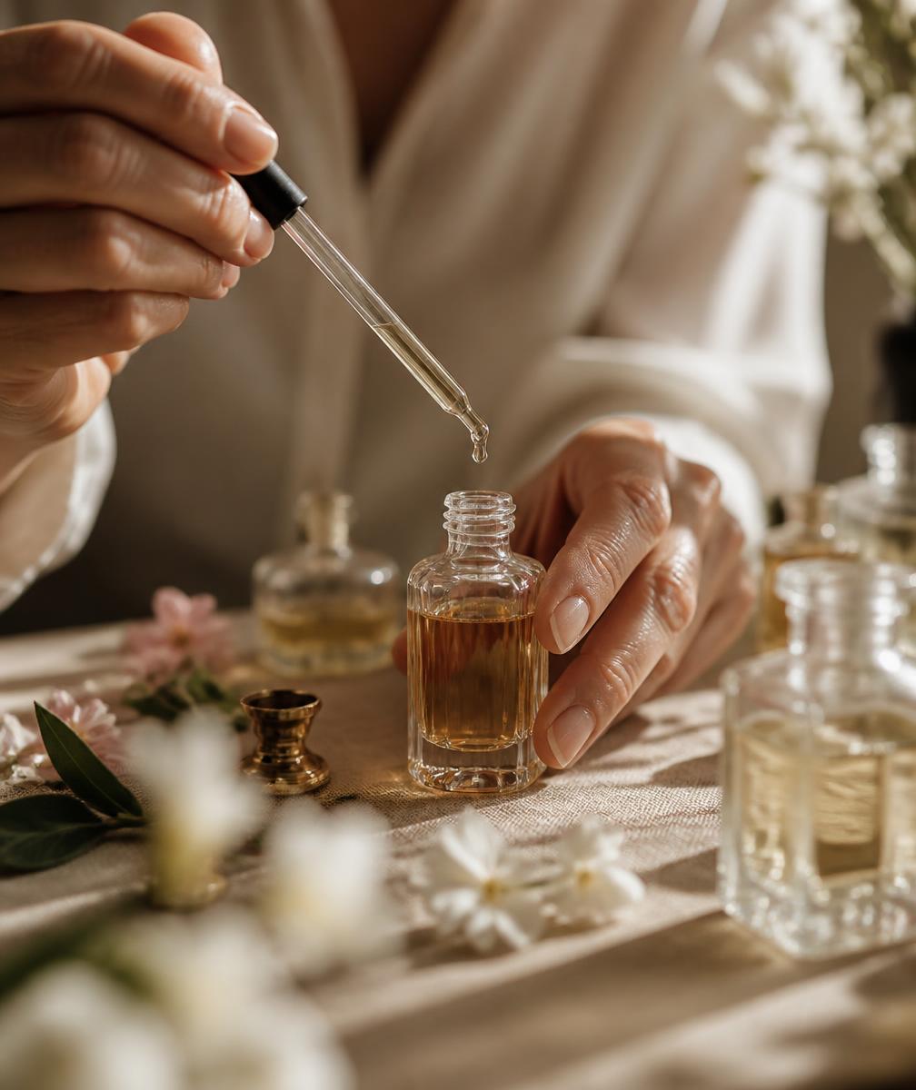 Geste olfactif : composition d'un parfum à la pipette